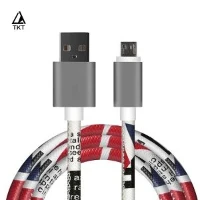 Nahast materjalist kvaliteetne andmekaabel USB-laadimiskaabel Androidile