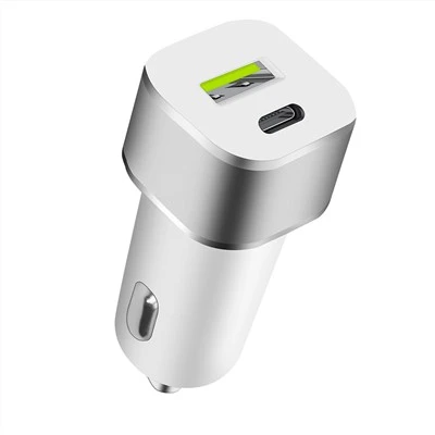 Roosa kahe USB-pordiga autolaadija 5V 2A